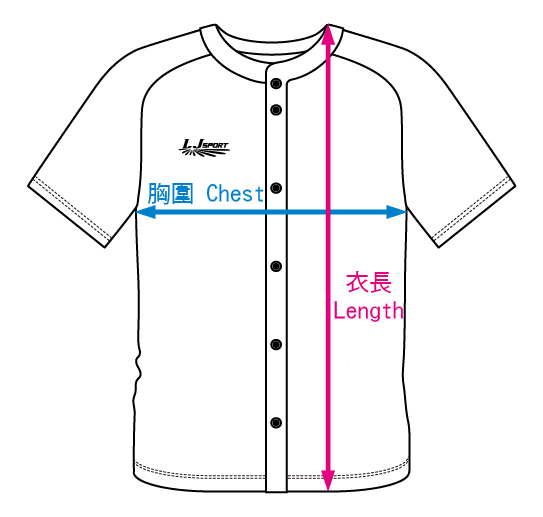 size_baseball jersey